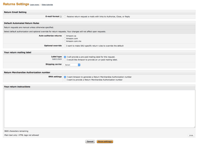 3 เรื่องที่ต้องทำสำหรับคนเริ่มต้นขายของบน amazon 2 amazon return policy setting